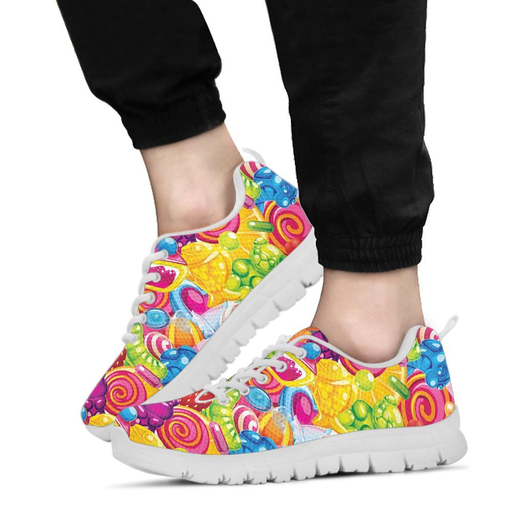 Candy Pattern Print Design Ca01 Sneakers White