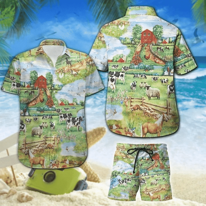 Amazing Vintage Farm House Hawaii Shirt Set Unisex Ha9558