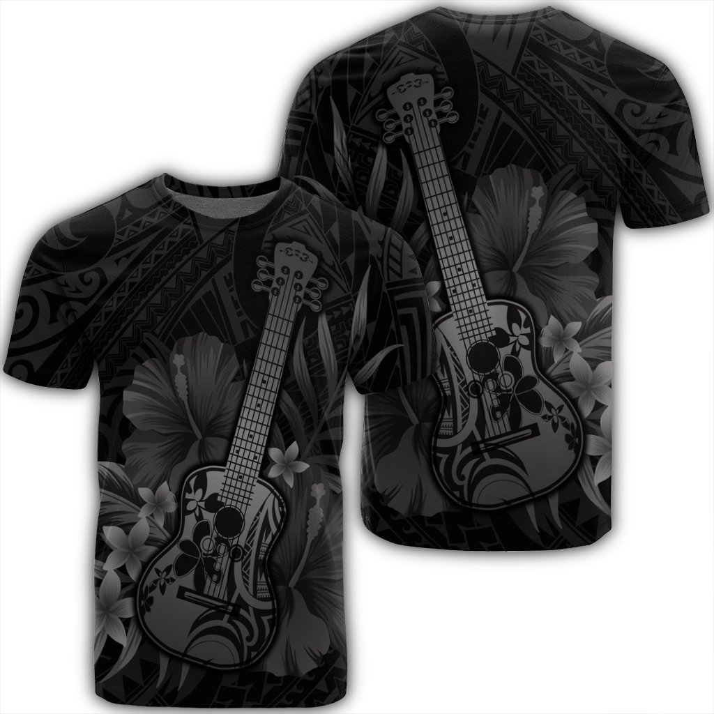 Hawaii Ukulele Flower Gray Ah Ha85964