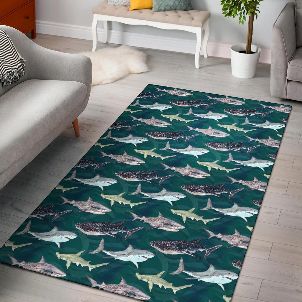 Shark Style Print Area Rugs