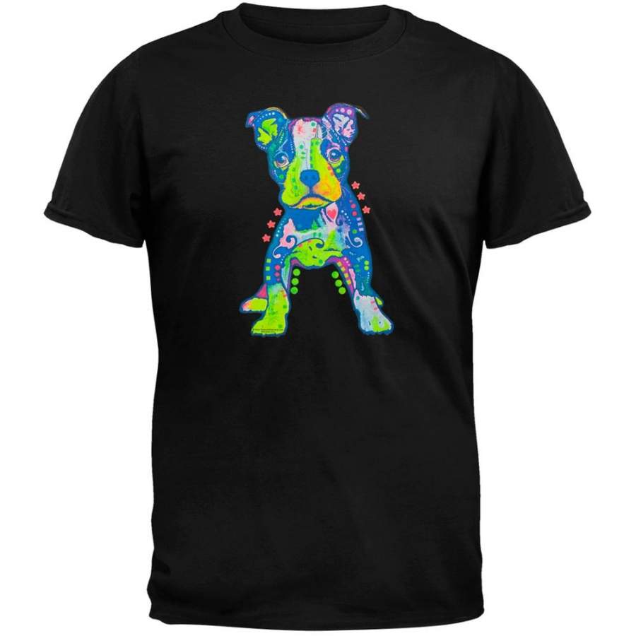 On My Own Pit Bull Puppy Neon Black Light Youth T-Shirt