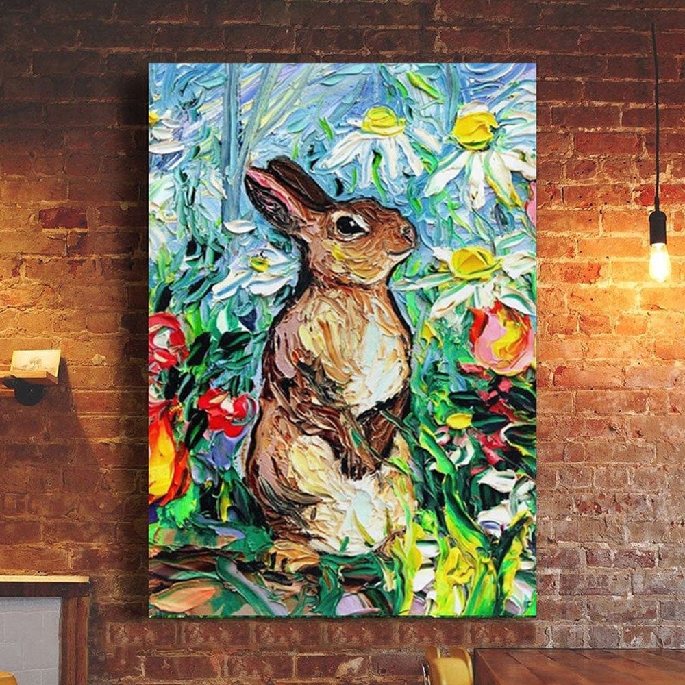 Watercolor Bunny Poster, Canvas