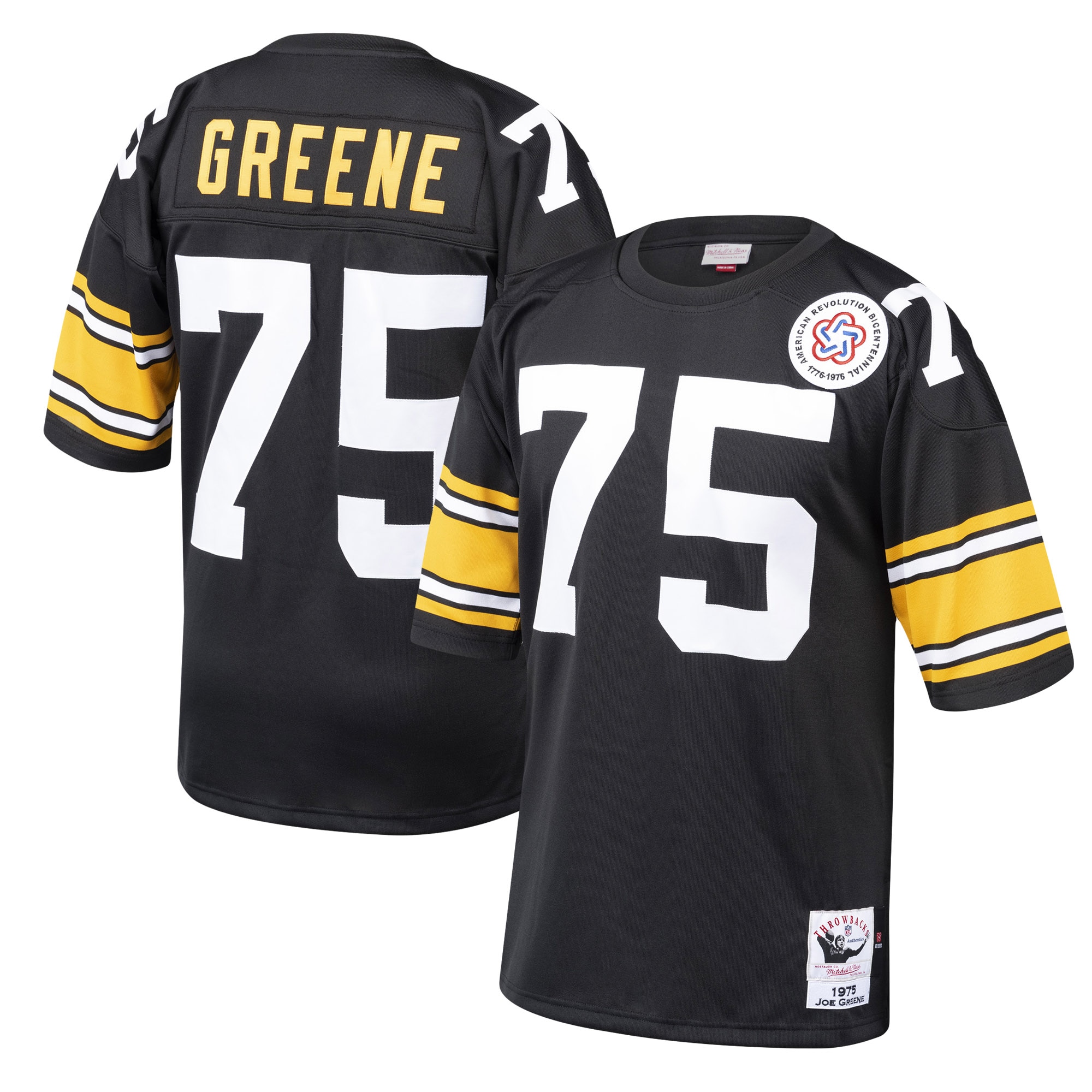 Joe Greene Pittsburgh Steelers 1975 Mitchell & Ness Authentic Throwback Retired Player Jersey – Black