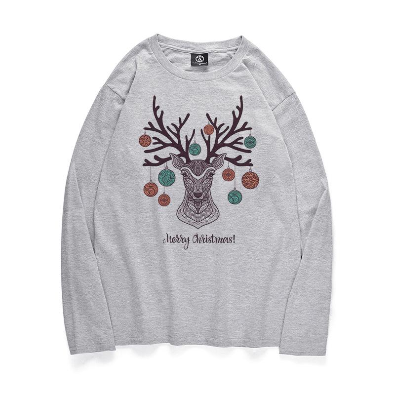 Christmas Sweatshirts – Christmas Reindeer Icon Super Cool Solid Color 3D Sweatshirt