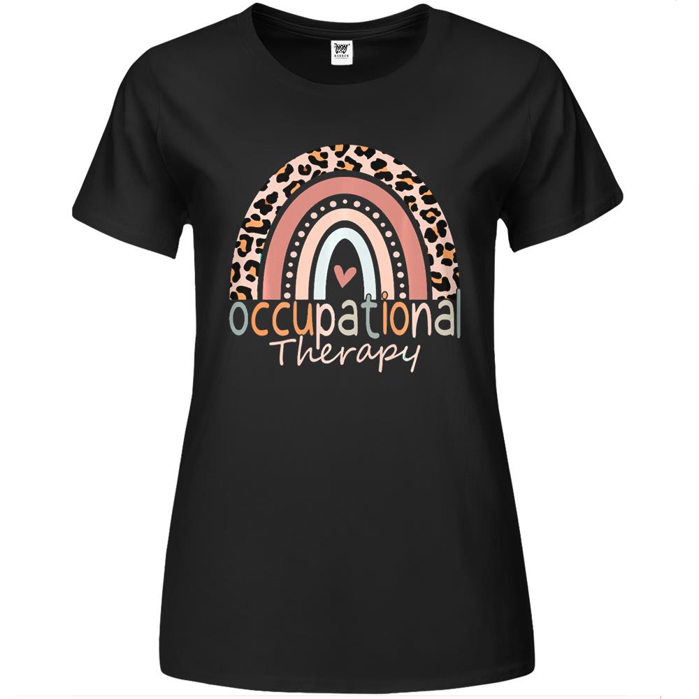 Occupational Therapy Leopard Rainbow – Ot Assistant Premium Womens T Shirts