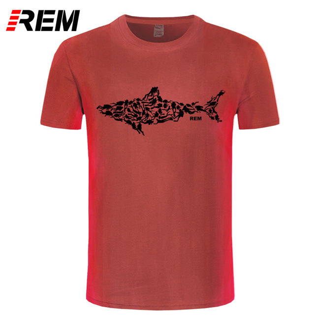 Shark Scuba Diver T-Shirt Tee Divinger Dive Gift Present For Men