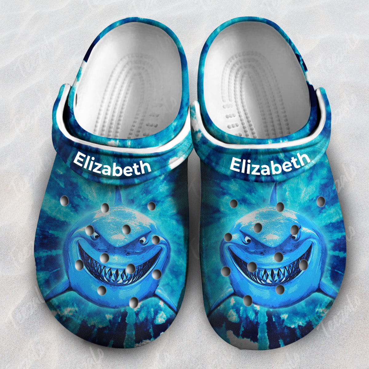 Shark Head Tie Dye Personalized Clog Shoes