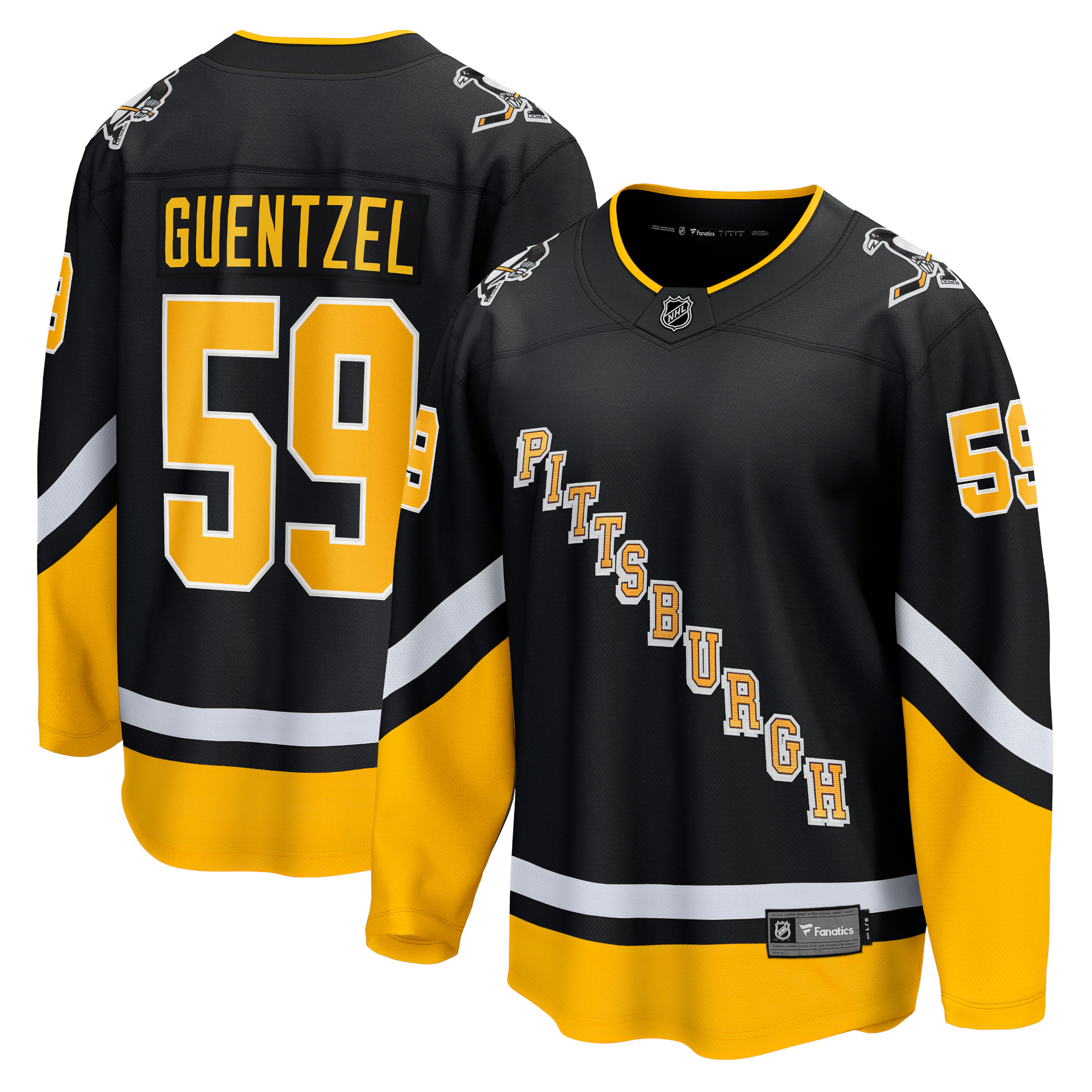 Men's Pittsburgh Penguins Jake Guentzel Black Alternate Premier Breakaway Player Jersey