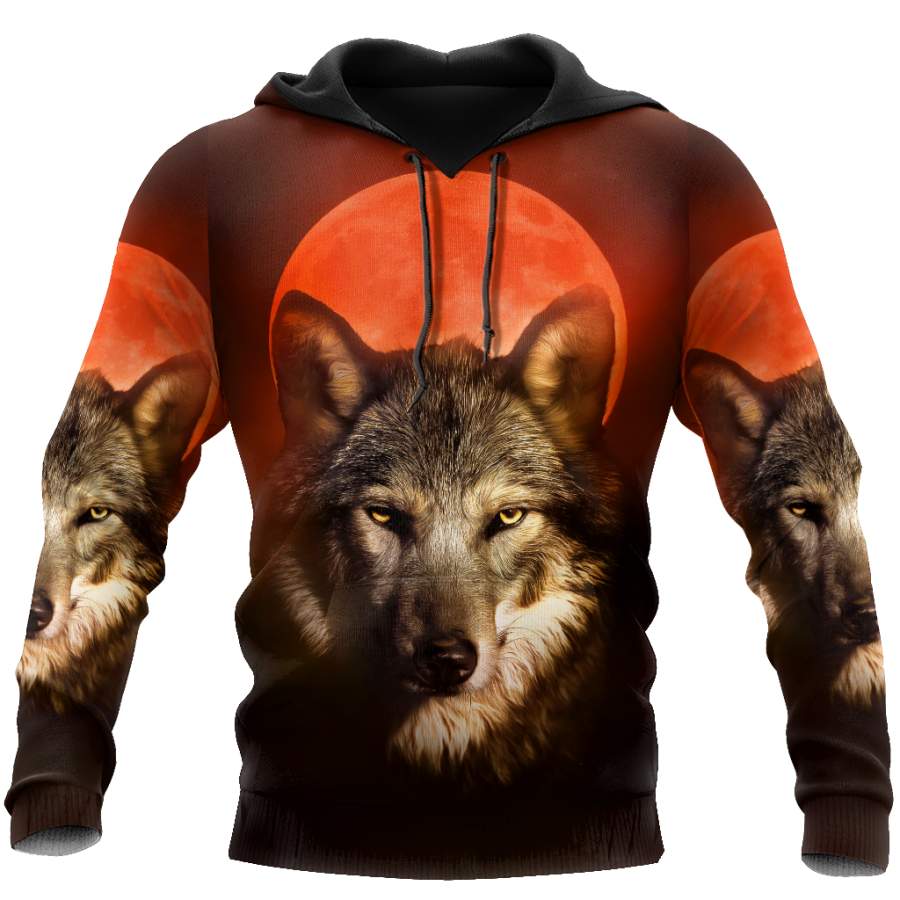 Wolf 3D All Over Print Hoodie T Shirt For Men and Women Pi04092005