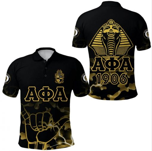 Alpha Phi Alpha 1906 Sphinx Torch Ice Cold Camouflage Polo Shirt