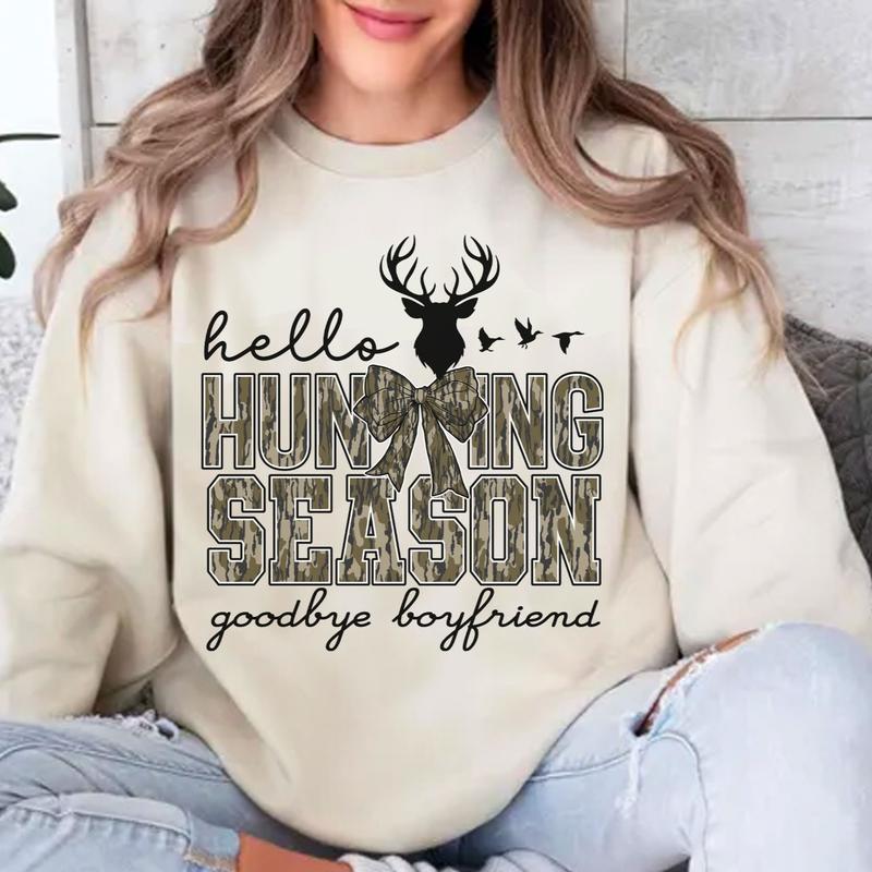 Hello Hunting Season Goodbye Boyfriend Ver 2 Sweatshirt, Social Club Camo Hunting Coquette Bow Shirt