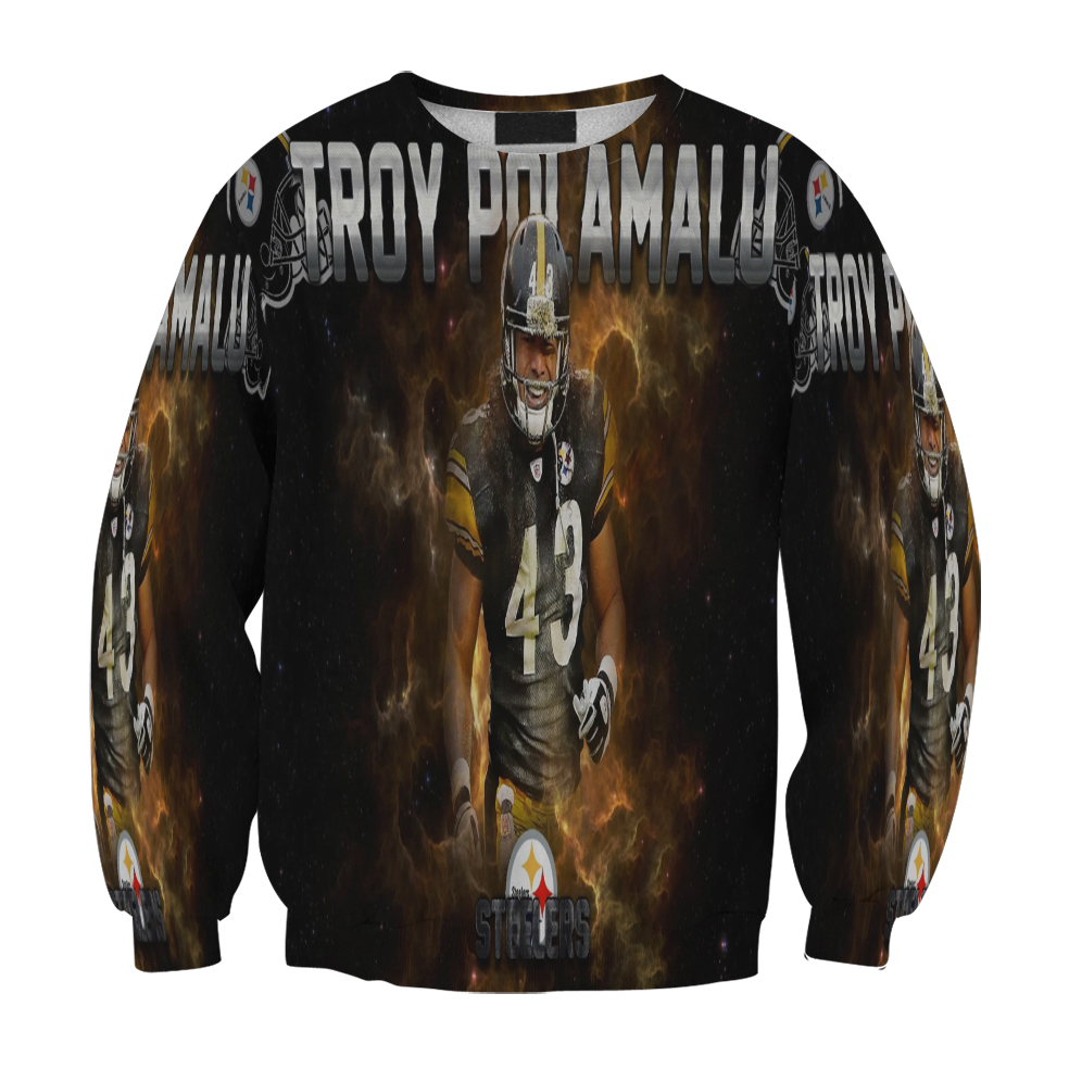 Pittsburgh Steelers Troy Polamalu No43 Gift For Fan 3D Full Printing Sweatshirt