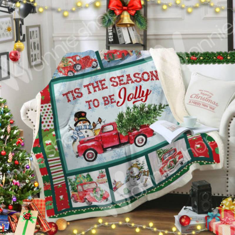 Red Truck Christmas Sherpa Blanket SEP2501 87O41