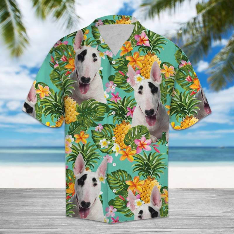 Tropical Pineapple Bull Terrier Hawaiian Shirt Ha19586