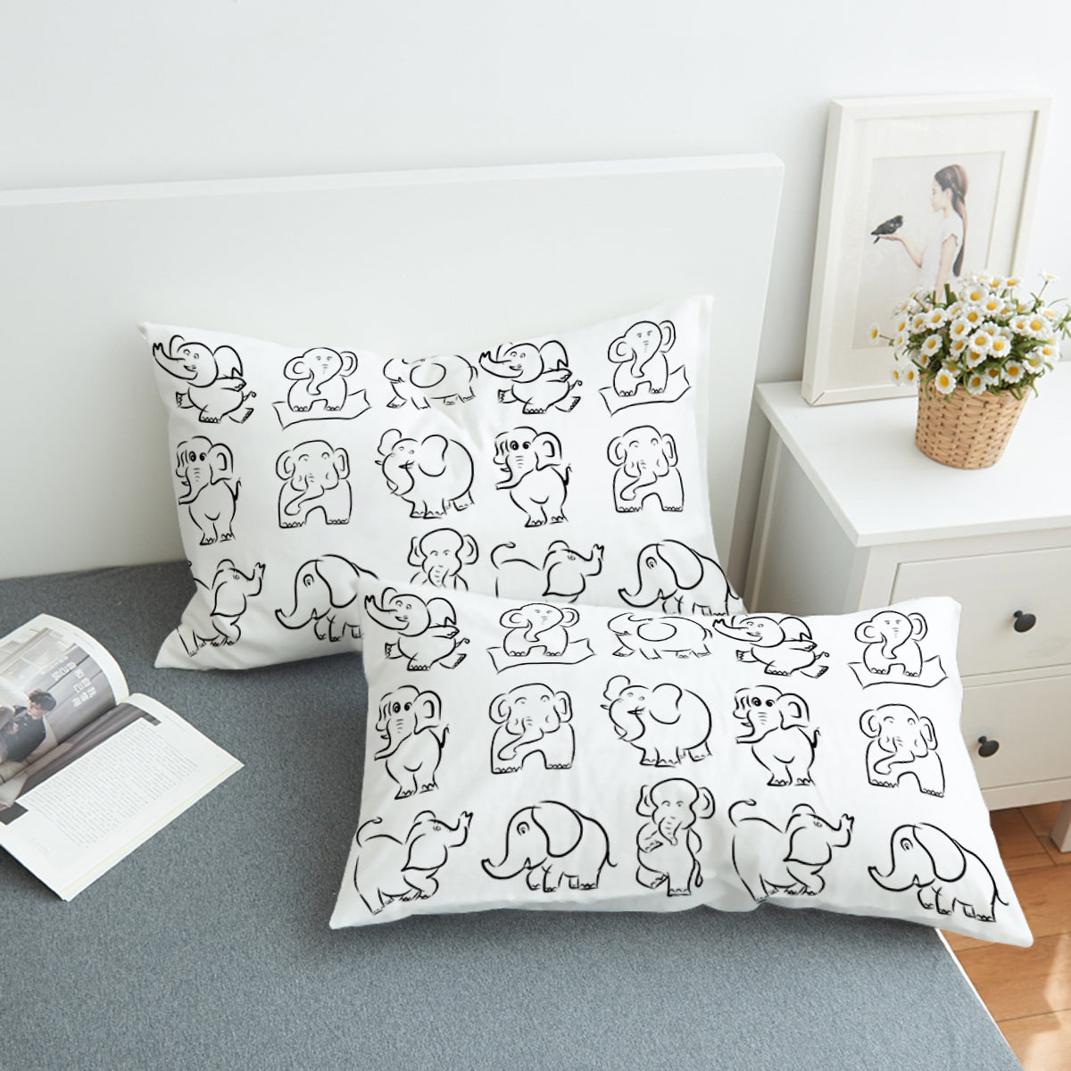 Cartooned Elephants Swzt2001 Pillowcase