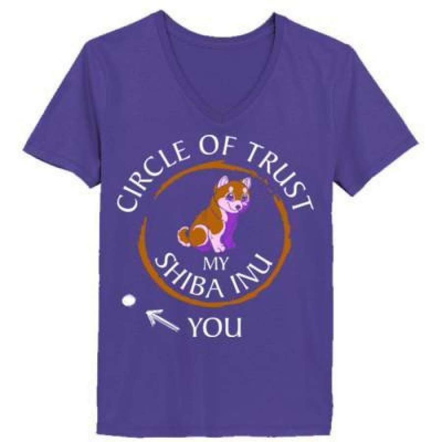 AGR Circle Of Trust My Shiba Inu You – Ladies’ V-Neck T-Shirt