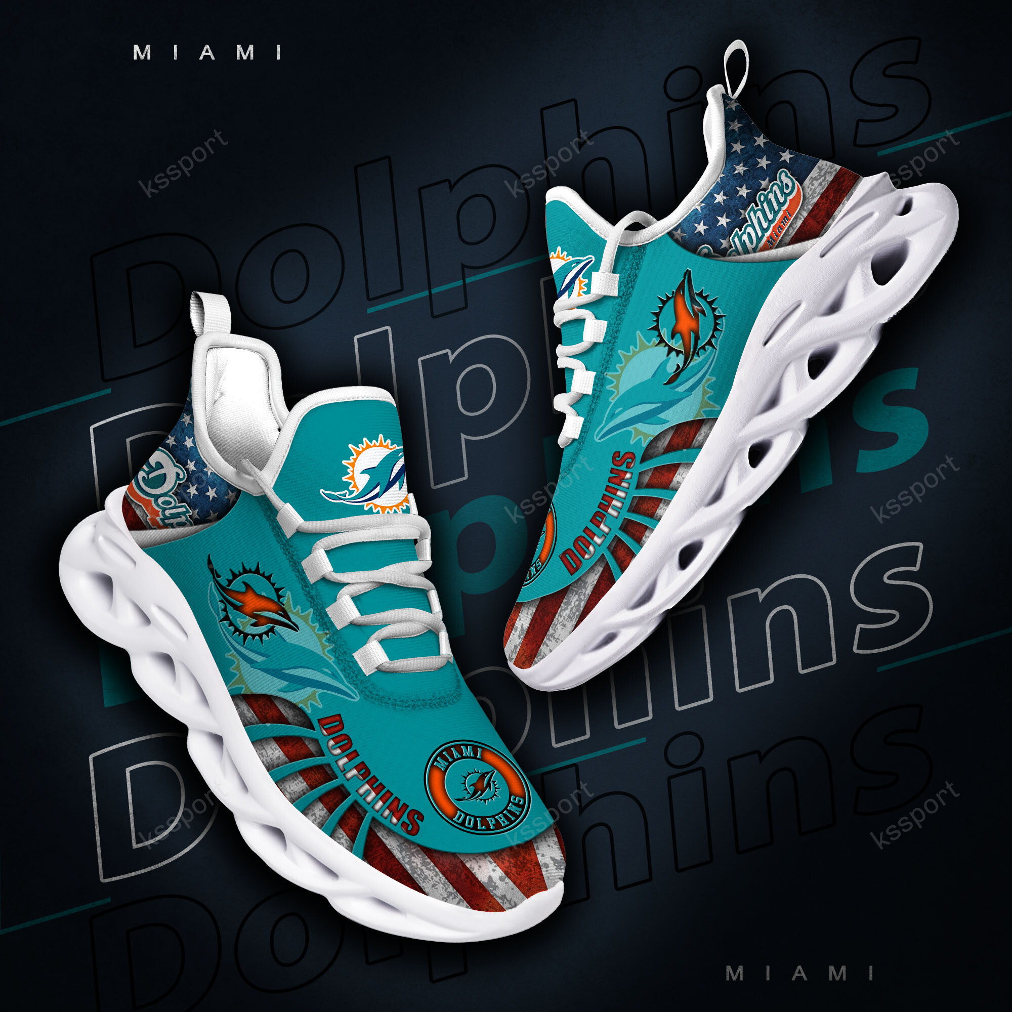 Miami Dolphins Yezy Running Sneakers Bg822