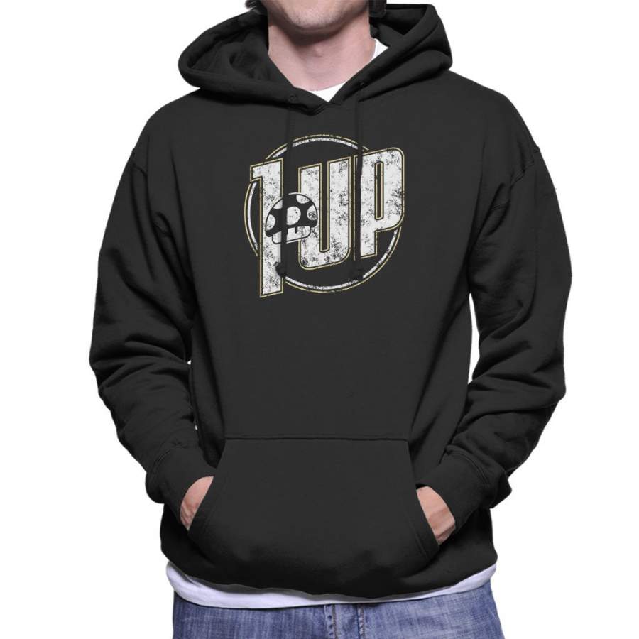 Super Mario 1 Up 7Up Logo Men’s Hooded Sweatshirt