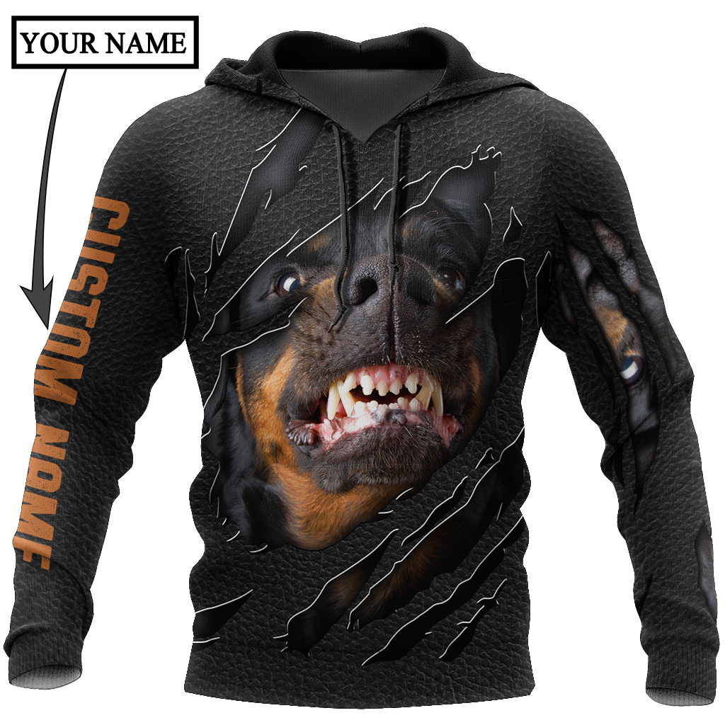 Rottweiler 3D hoodie shirt for men and women custom name