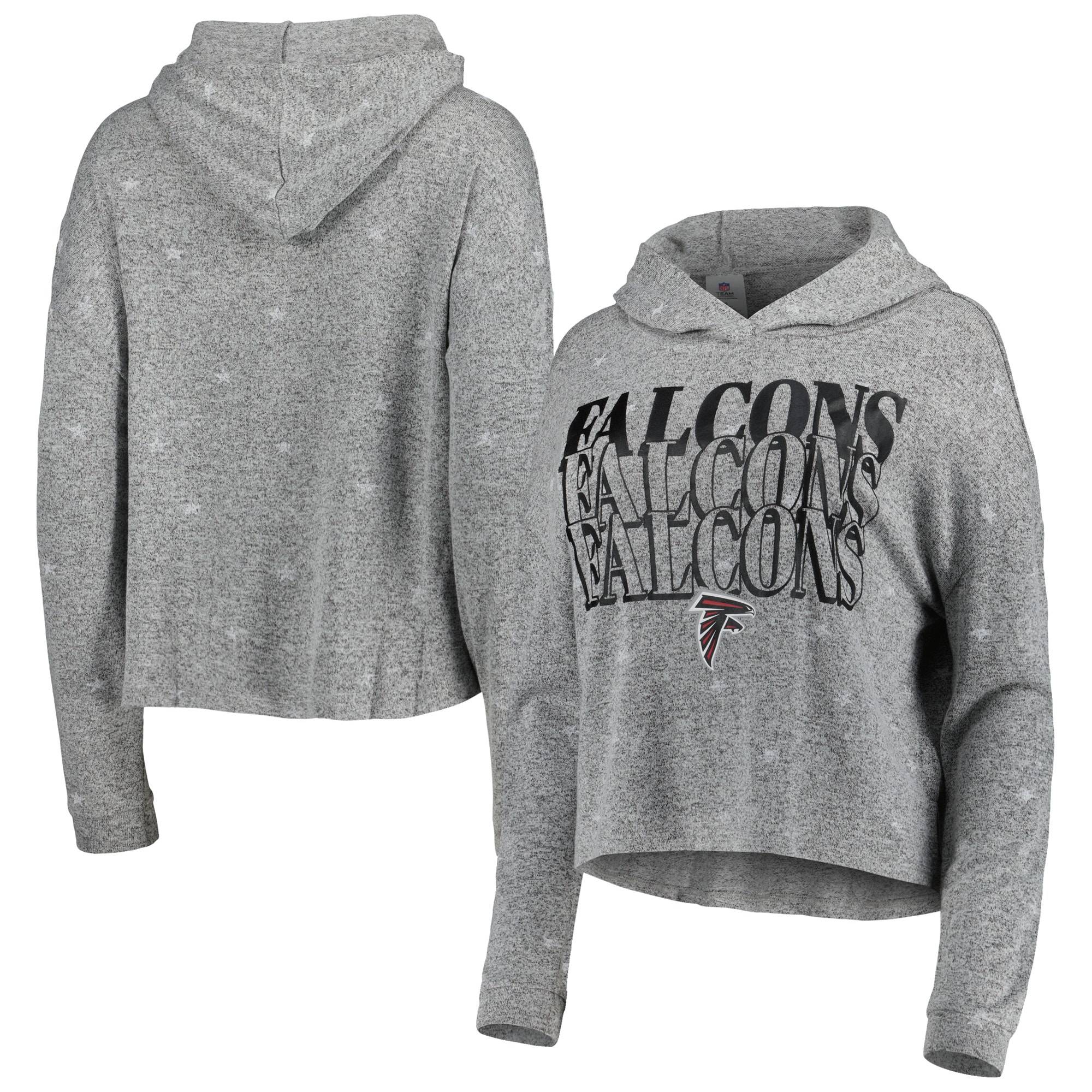 Atlanta Falcons Women's Standout Knit Tri-Blend Pullover Hoodie – Gray