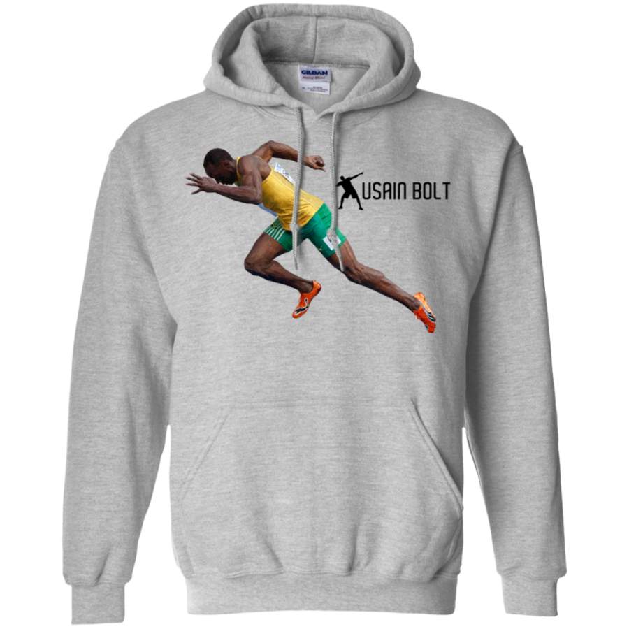 AGR Usain Bolt Run Bolt Run Gildan Pullover Hoodie