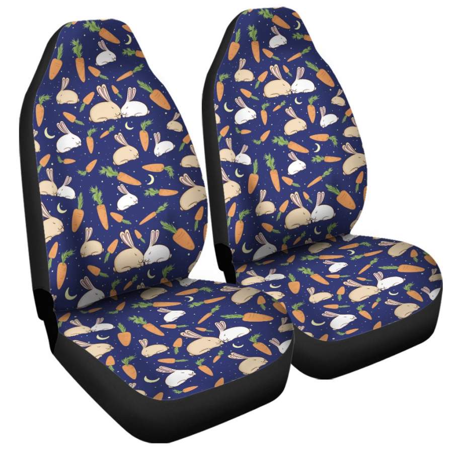 Carrot And Rabbit Pattern Print Universal Fit Car Seat Covers