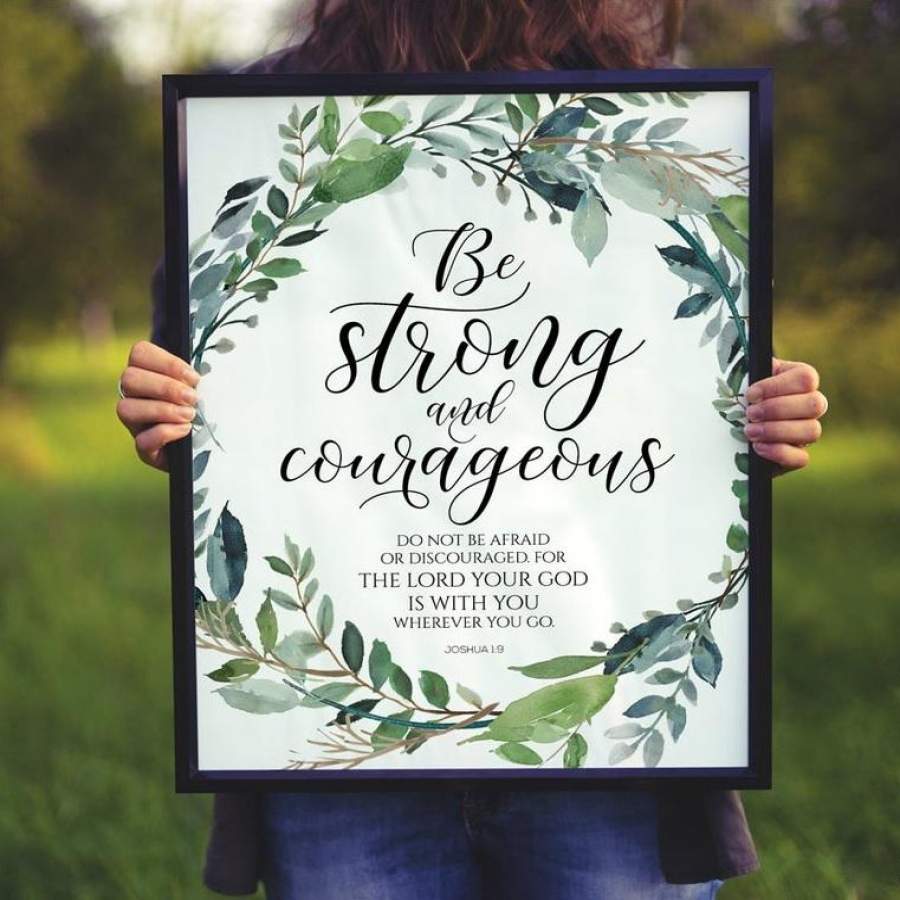 manh2512-jesus-joshua-1-9-be-strong-and-courageous-poster