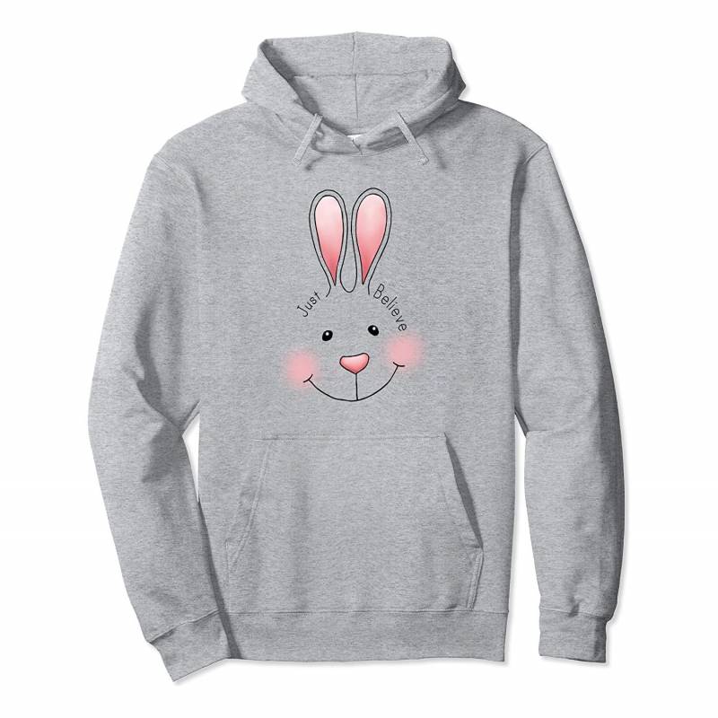 Just Believe in the Easter Bunny, Big Bunny Face Gift Pullover Hoodie, T Shirt, Sweatshirt