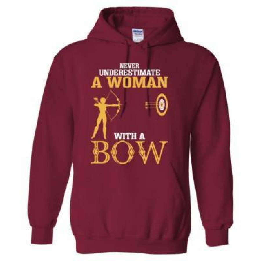 AGR Never Underestimate A Woman With A Bow – Heavy Blend™ Hooded Sweatshirt