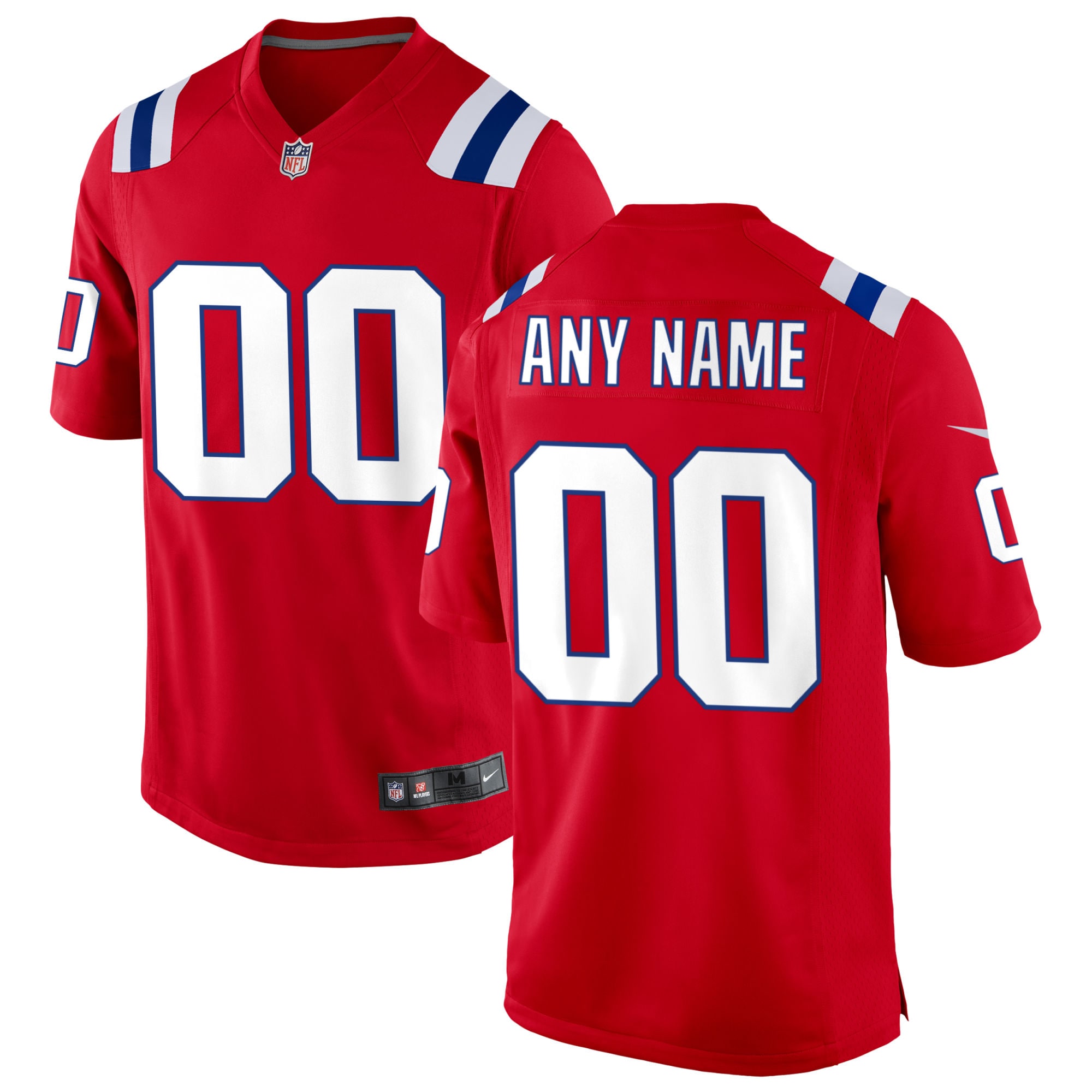 Men’s New England Patriots Red Alternate Custom Jersey