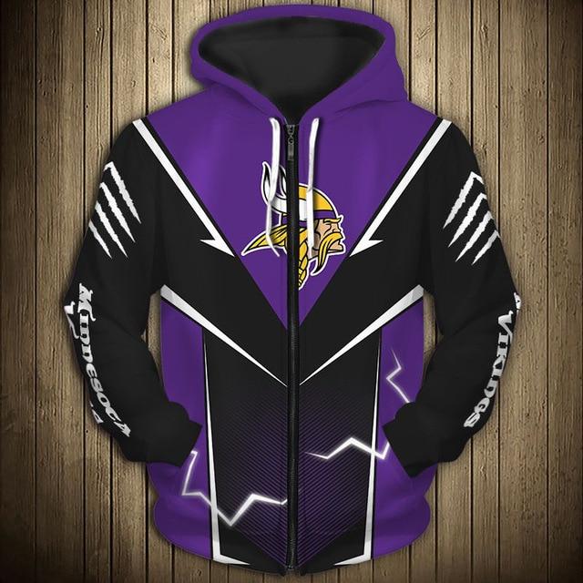 Minnesota Vikings Flame Zipper Hoodie