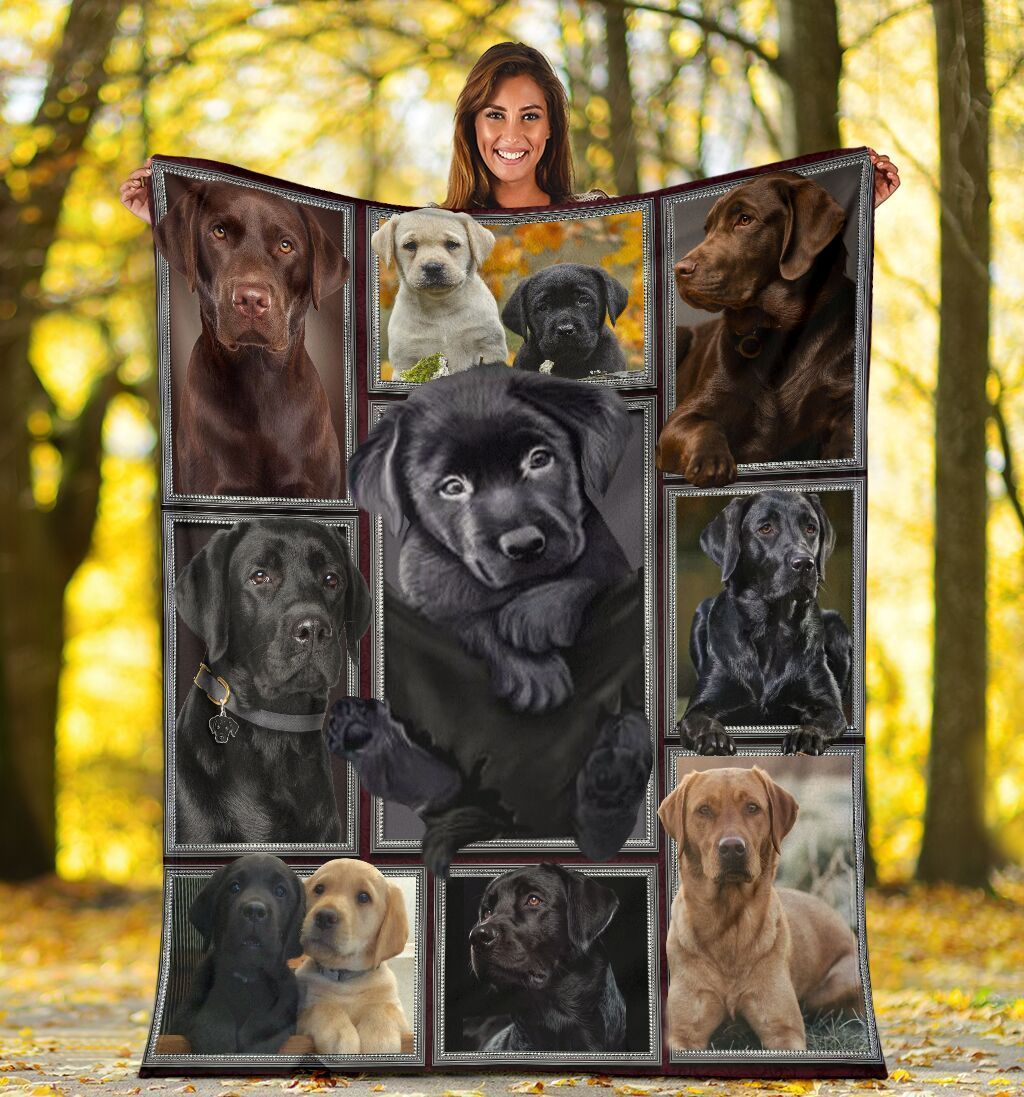 3d Cute Labrador Retriever Puppy In Pocket Dog Lover Gift Fleece Blanket