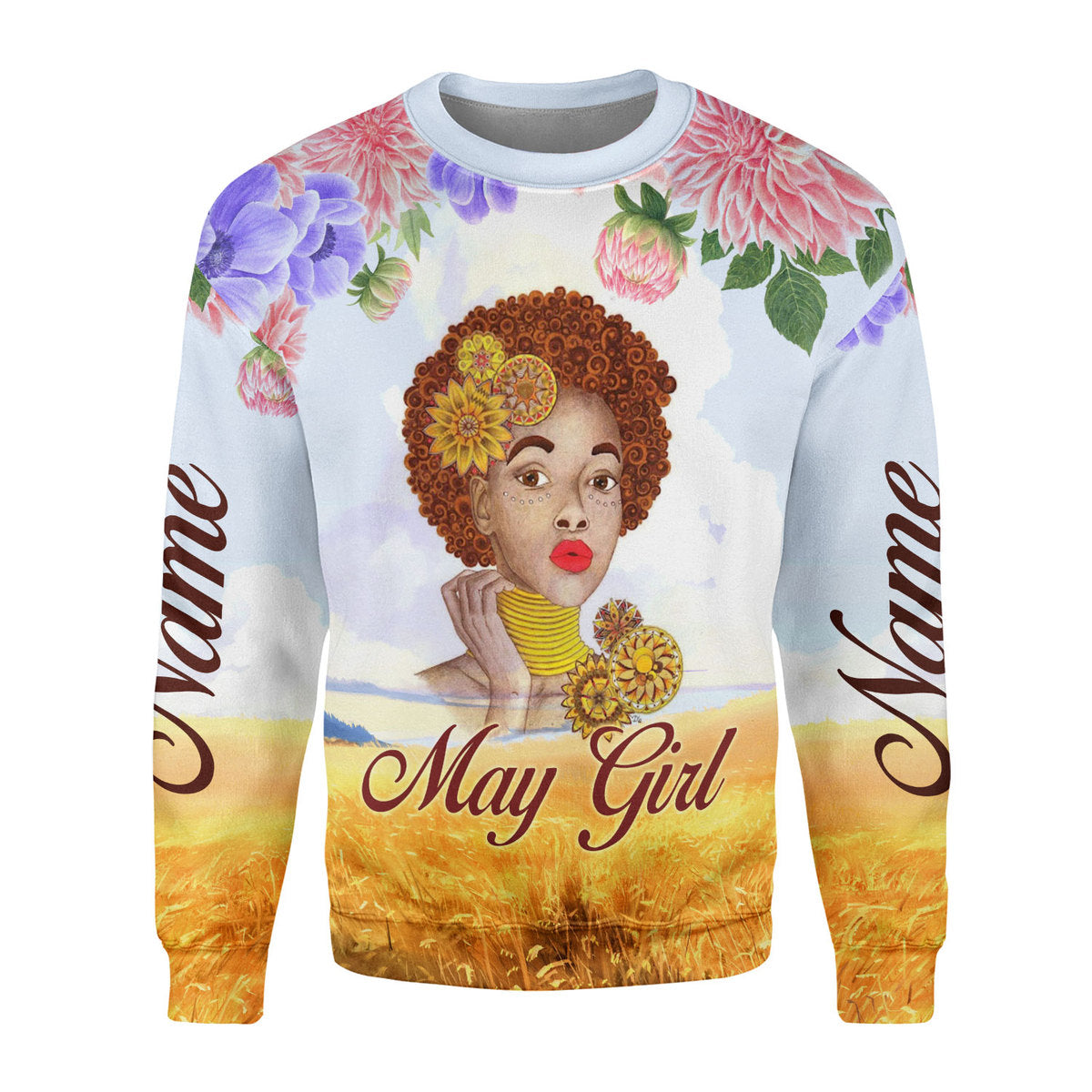 Customspig Personalized Ugly Sweater May Girl All Over Printed