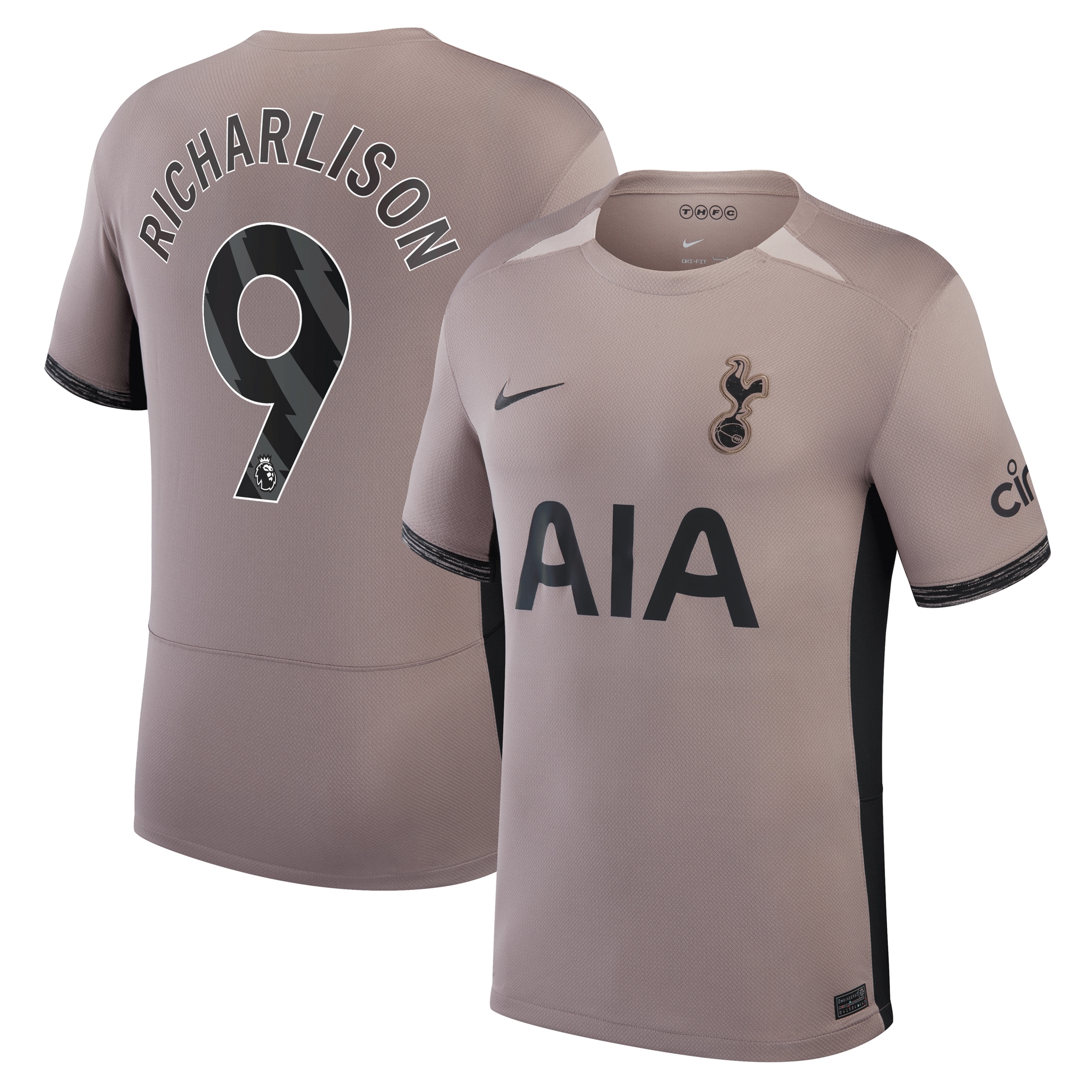 Richarlison Tottenham Hotspur 2023/24 Third Stadium Replica Player Jersey  Tan