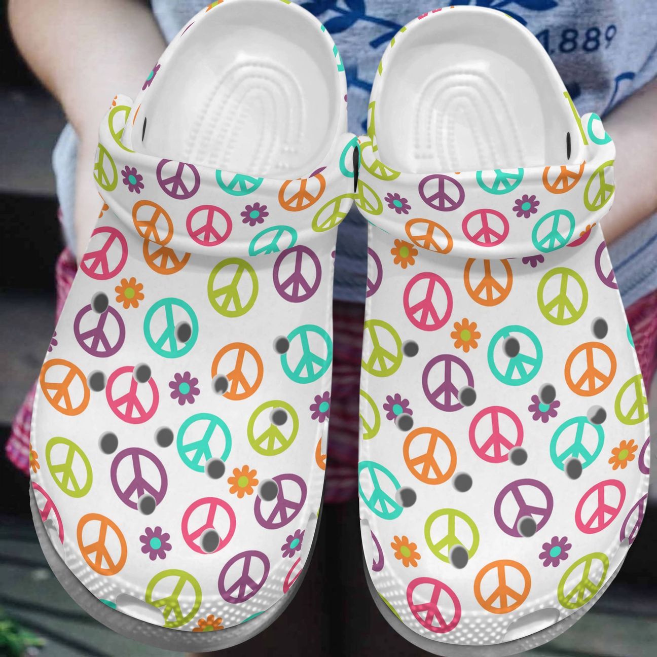 Hippie Personalize Clog, Custom Name, Text, Fashion Style For Women, Men, Kid, Print 3D Hippie Symbol