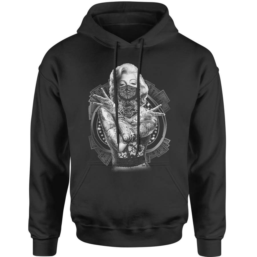 Gang Signs Marilyn Monroe Adult Hoodie Sweatshirt T-Shirt