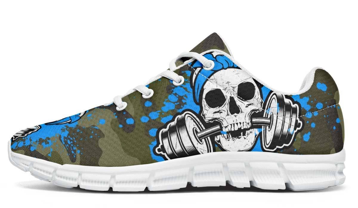 Camopale Blue Splat Skull Breathable Sneakers Custom Shoes V80