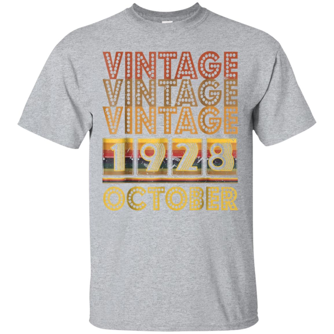 90th Birthday Gift Vintage OCTOBER 1928 Year T-shirt