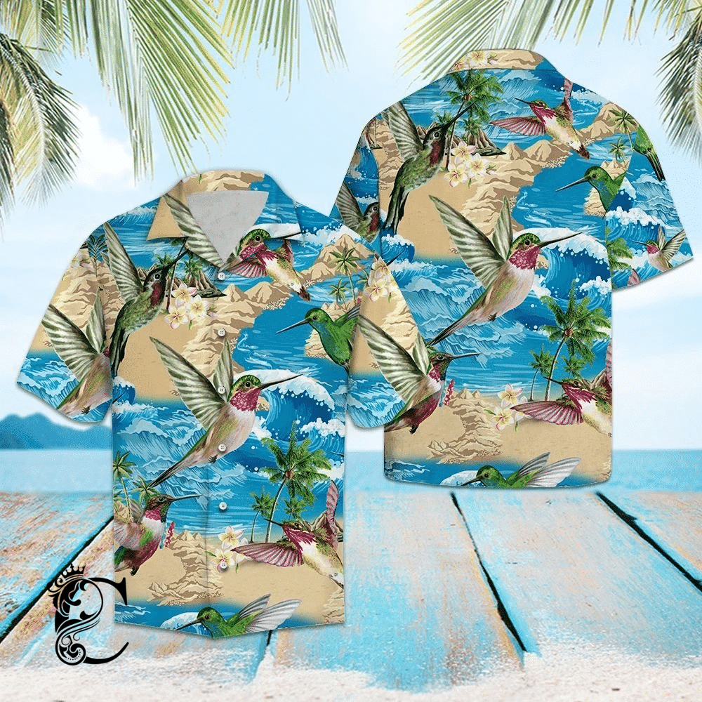 Beach Shirt High Quality Hummingbird Hawaiian Shirt- Chillicothemall