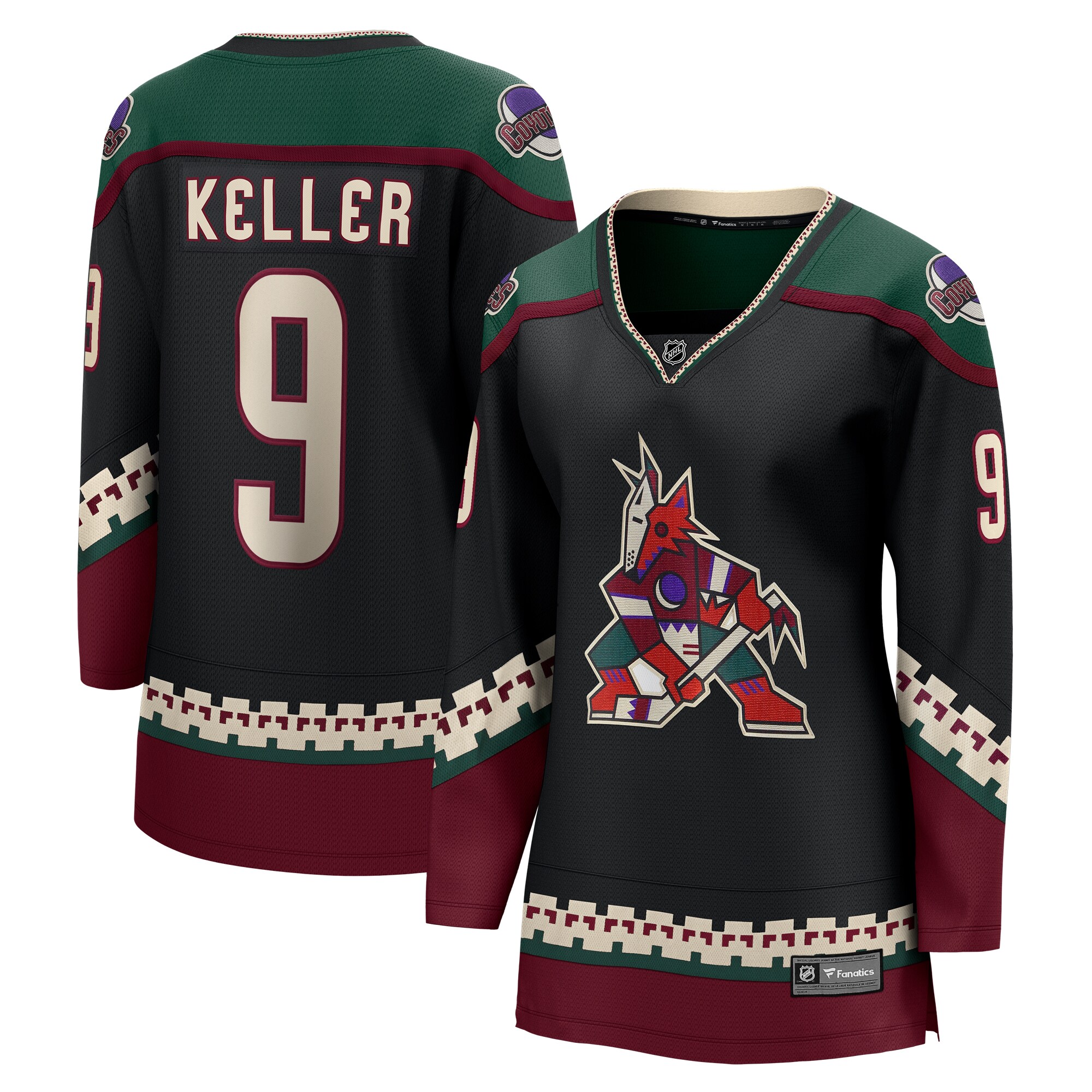 Clayton Keller Arizona Coyotes Branded Women's Home Breakaway Player Jersey – Black