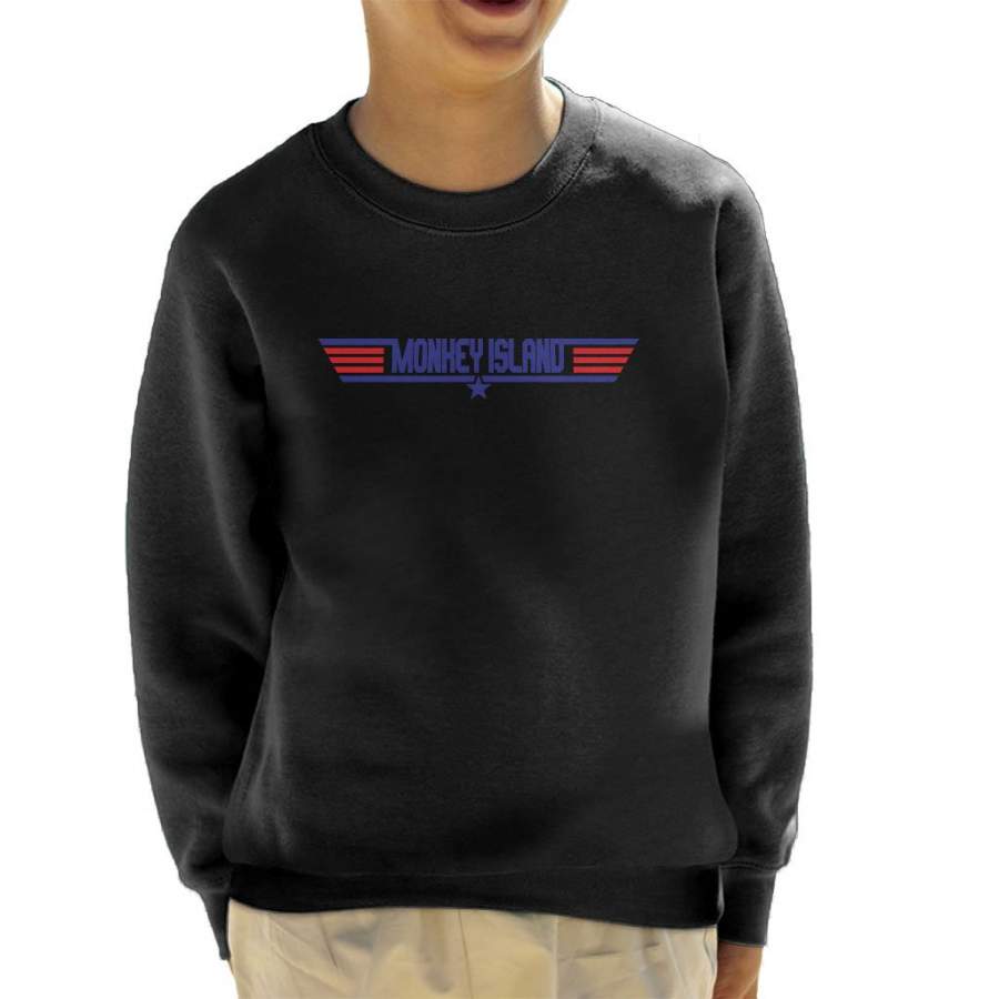 Monkey Island Guy Topgun Logo Kid’s Sweatshirt