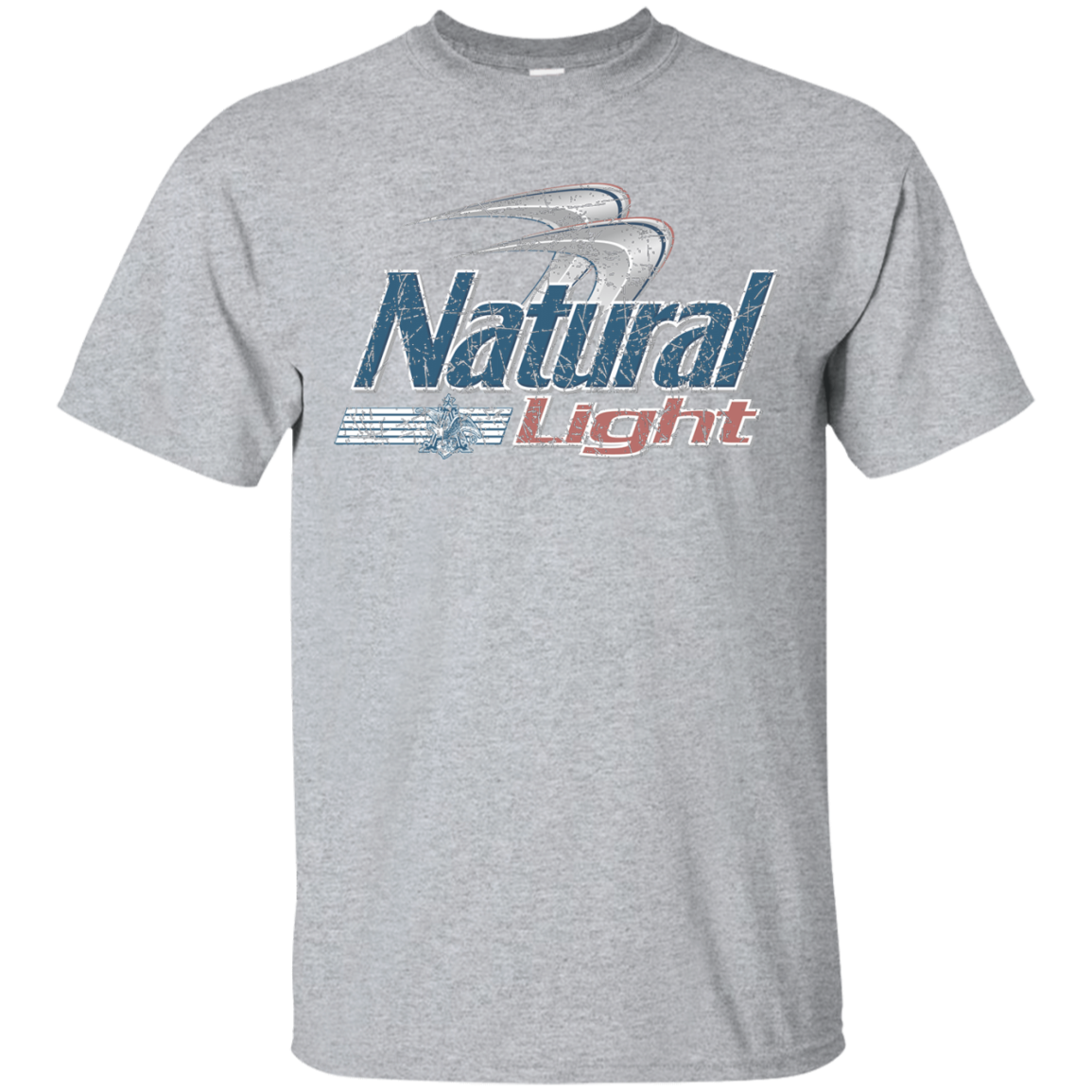Natural Light Beer T-Shirt Custom Designed Color Worn Label Pattern