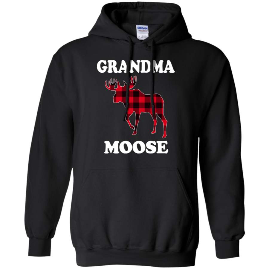 Grandma Moose Funny Christmas Plaid Buffalo Hoodie