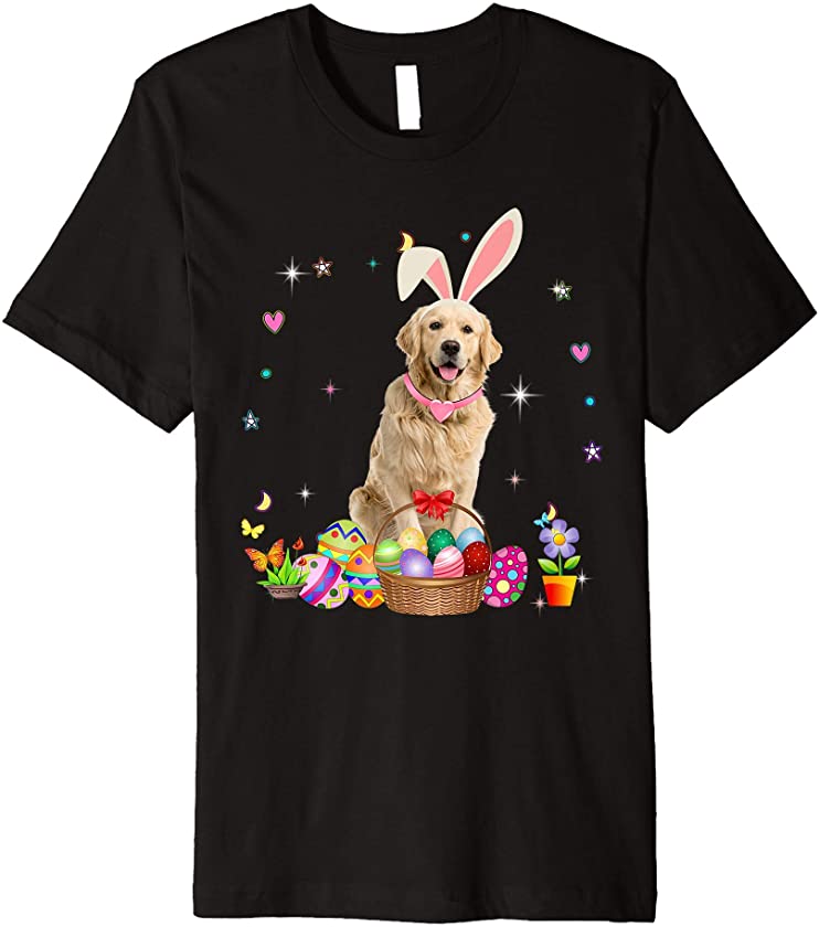 Cute Golden Easter Day Bunny Eggs Easter Costume Womens Premium T-Shirt