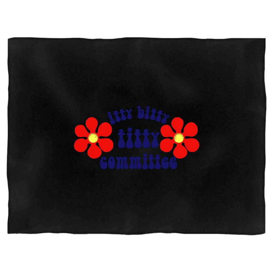 Itty Bitty Titty Committee Flower Power Boobs Breast Aesthetic Tumblr Hippie 70s Disco Blanket