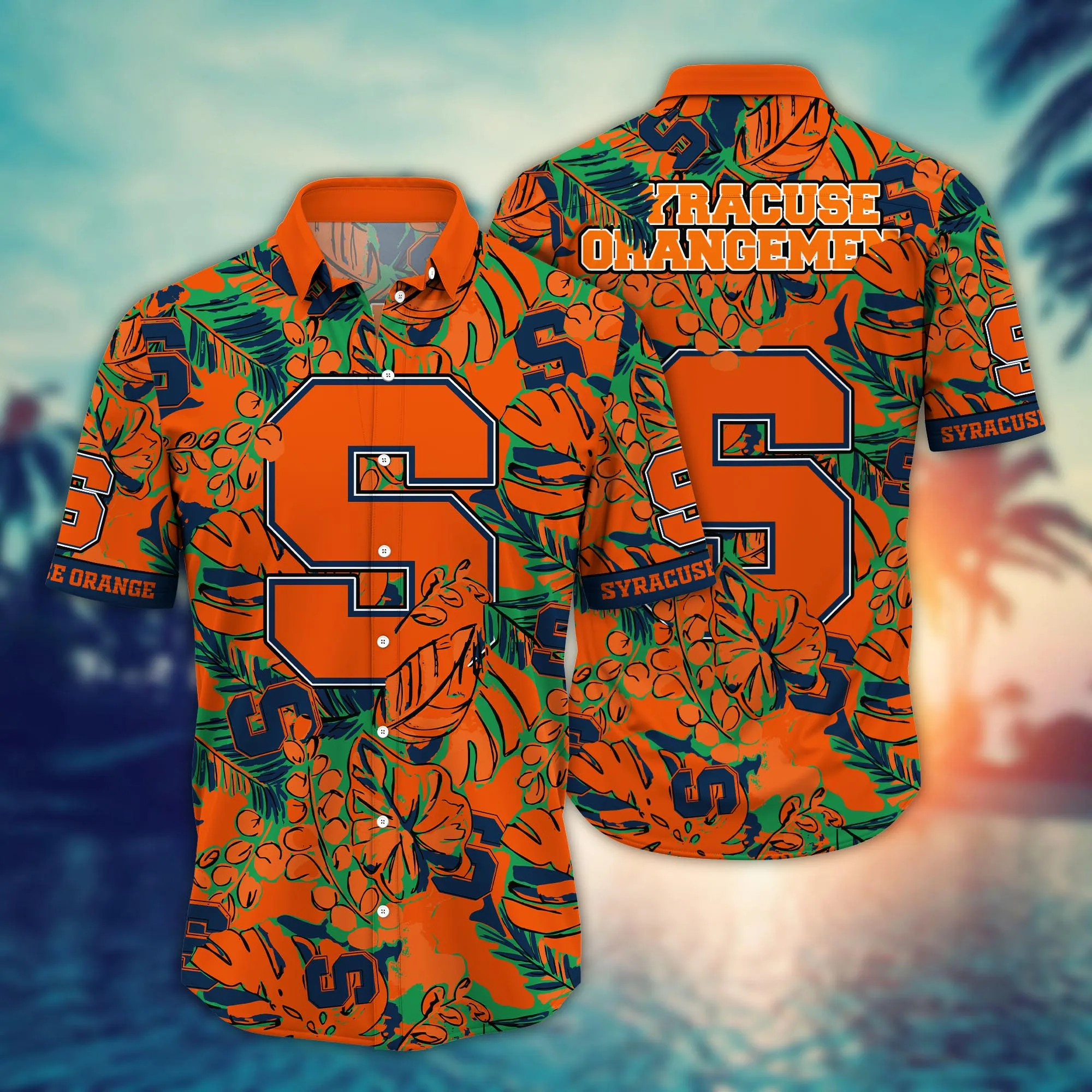 Syracuse Orange NCCA Hawaiian Shirt Sunsets Aloha Shirt