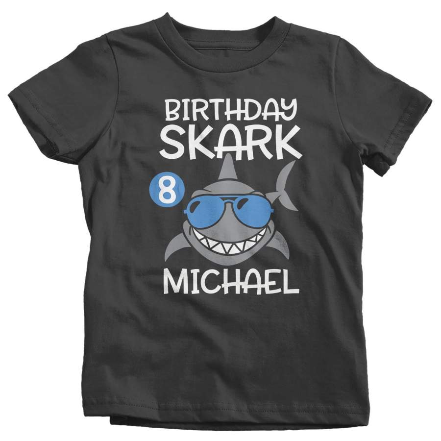 Boy’s Personalized Birthday Shirt Birthday Shark Shirts Boy’s Name Number T Shirt Custom Shirts