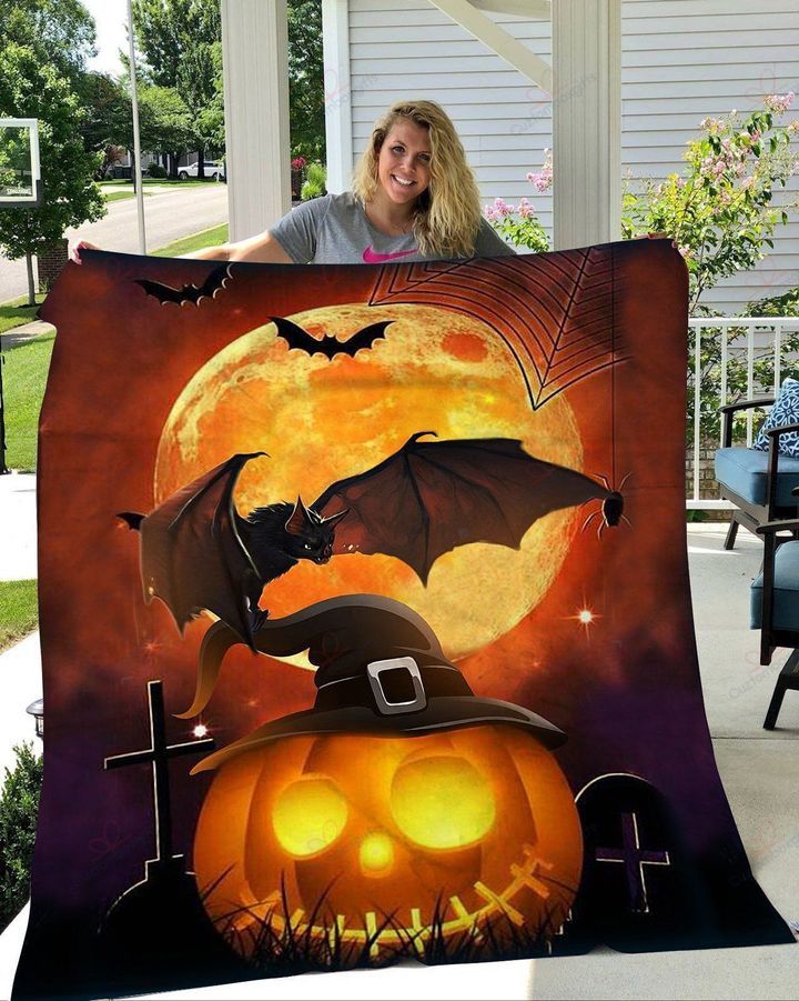 Bat Halloween Sherpa Fleece Blanket Iahz Bubl