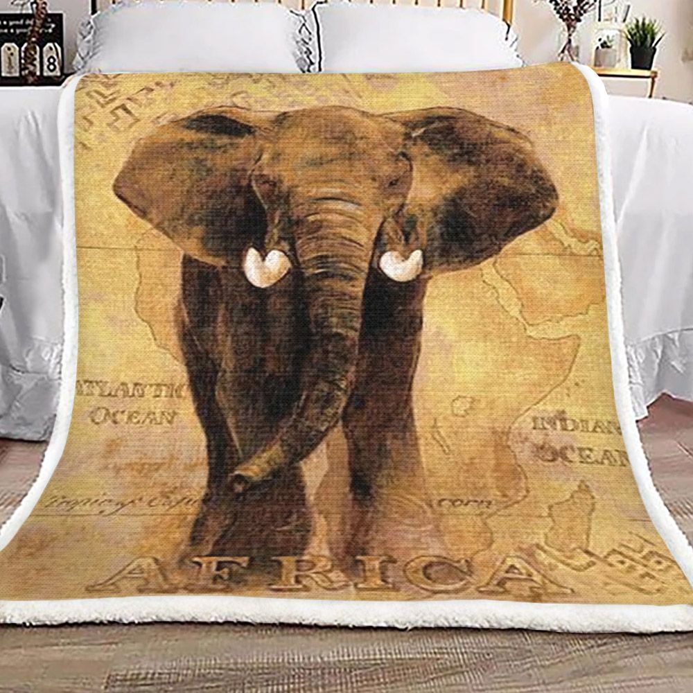 African Elephant Fleece Blanket All Over Prints