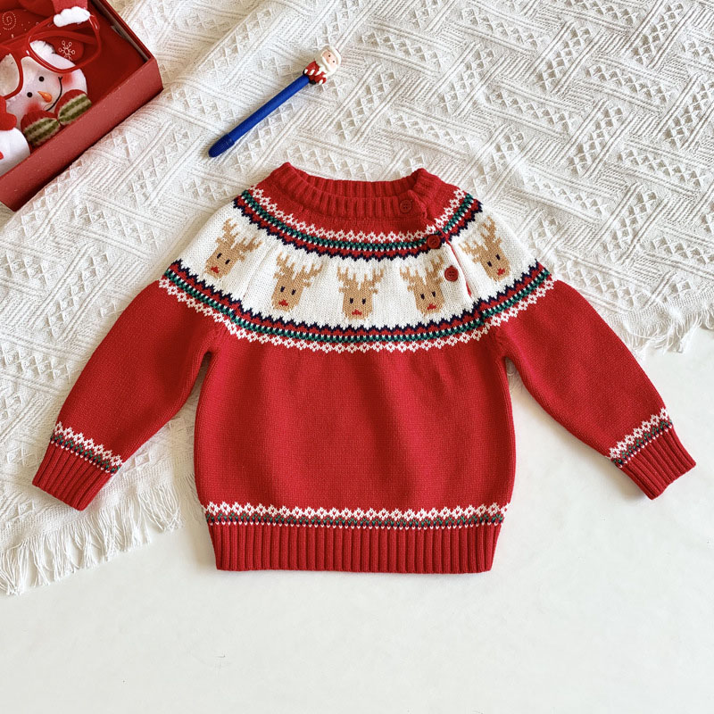 Clearing christmas Baby Boys Girls Sweaters Long Sleeve Knit Sweater Winter Baby Kids Boys Girls Pullover Sweaters 1-6Yrs alx